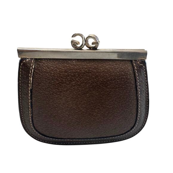 Gucci GG Kiss Lock Leather Coin Pouch -Great Vintage Gucci Find! - Picture 2 of 16